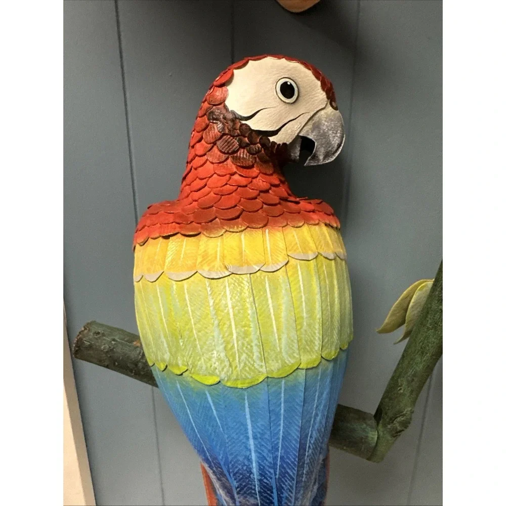 4 Large Hanging Parrot Patio Garden Statues Yard Wildlife Birds Restaurant Decor